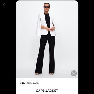 Zara Woman Cape with slits, white